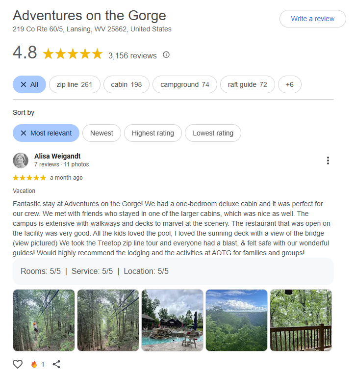 Adventures on the Gorge Customer Review