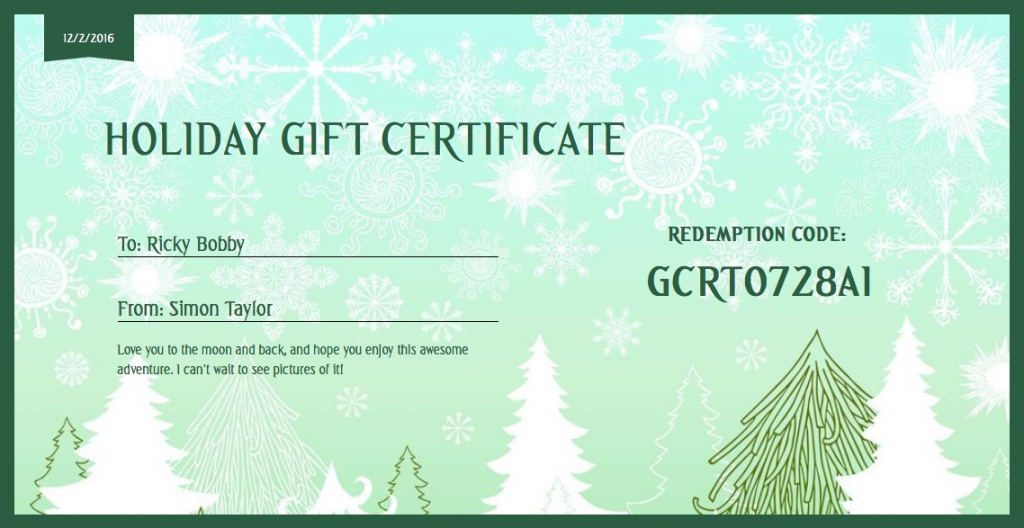holiday gift certificate templates